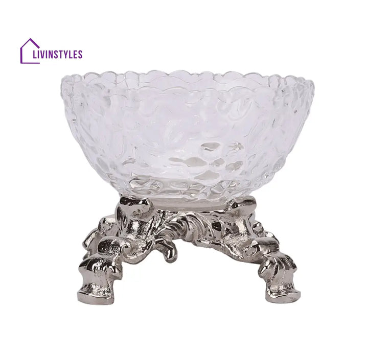 Four Legged Aristocrat’s Glass Bowl (Silver)