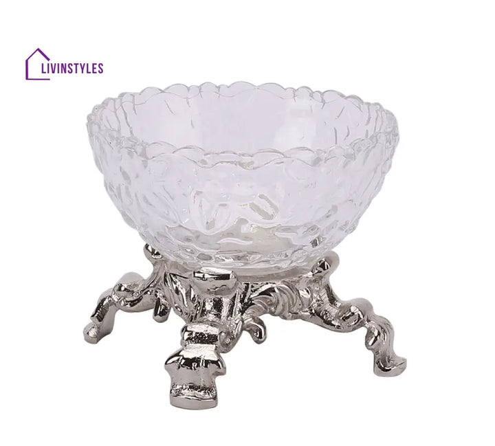 Four Legged Aristocrat’s Glass Bowl (Silver)