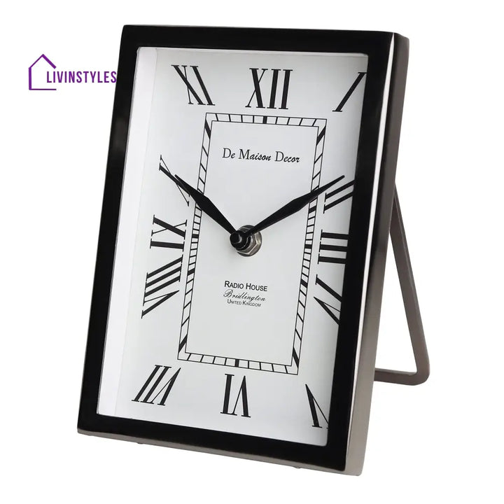 Framed Table Clock Black Decorative