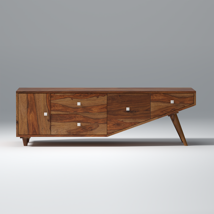 Mira Sheesham Wood TV Unit in Light Walnut Colour