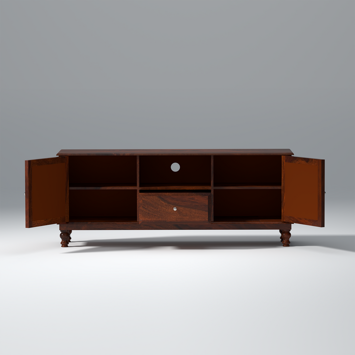 Nonna Sheesham Wood TV Unit in Dark Maharani Colour