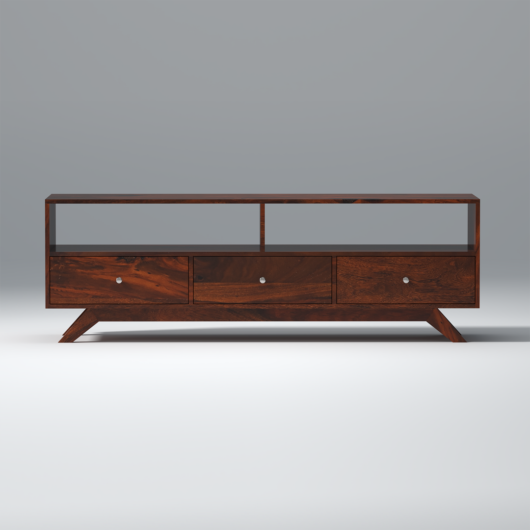 Miroslava Sheesham Wood TV Unit in Dark Maharani Colour