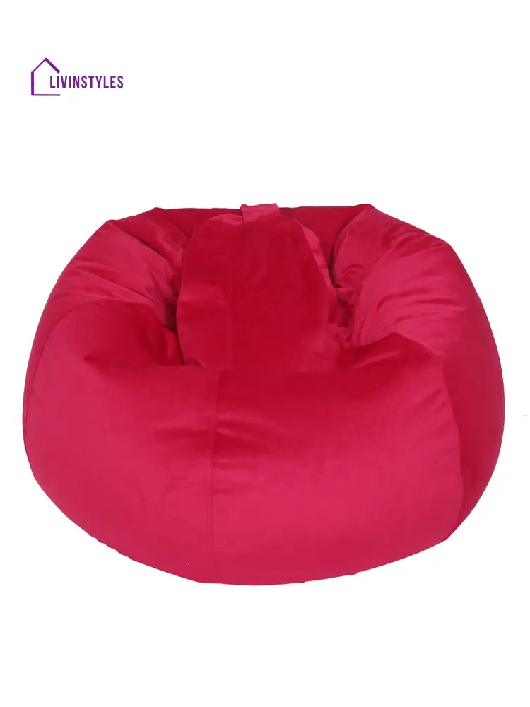 Fuchsia Solid Velvet Xxl Bean Bag Cover