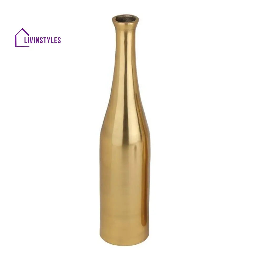 Full Gold Champagne Large Bottle Vase