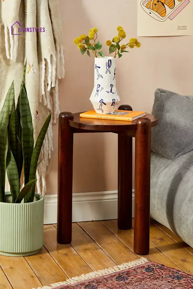 Galina Solid Wood Side Table