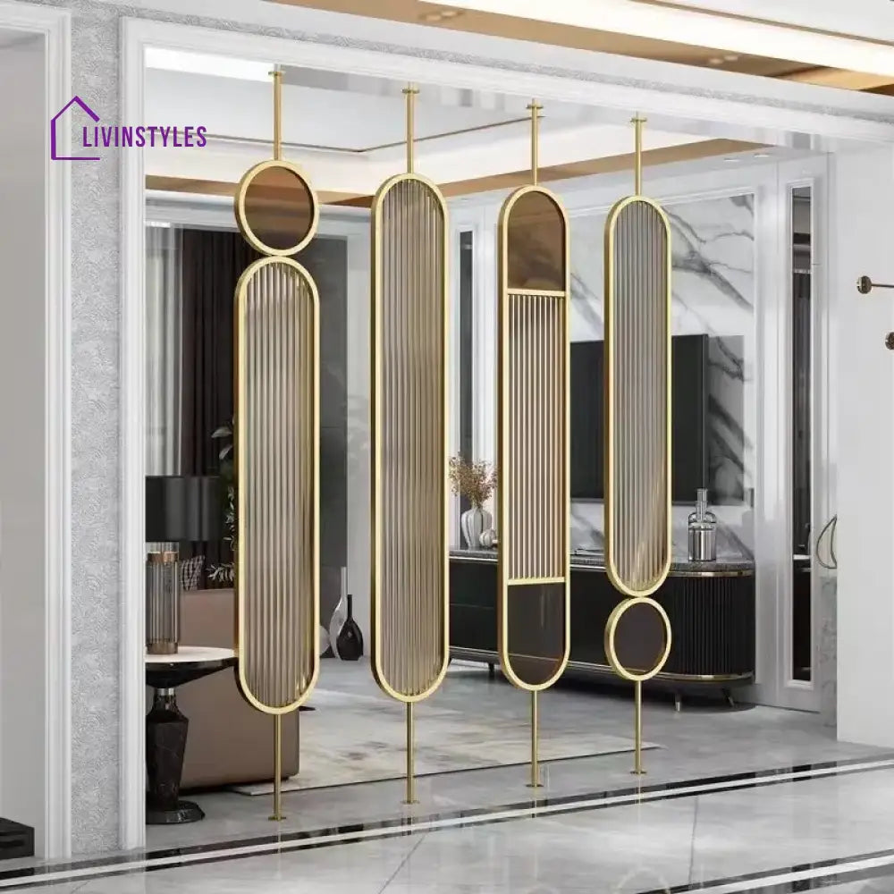 Gaurav Stainless Steel Glass Room Partition - Set Of 4