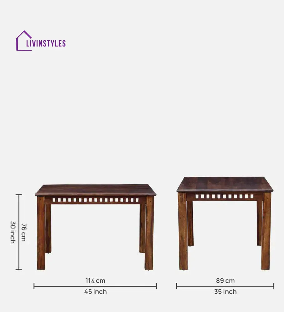 Gavriil Sheesham Wood 4 Seater Dining Set In Teak Finish Dinning Set