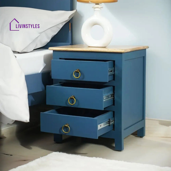 Geeta Wooden Bedside Table