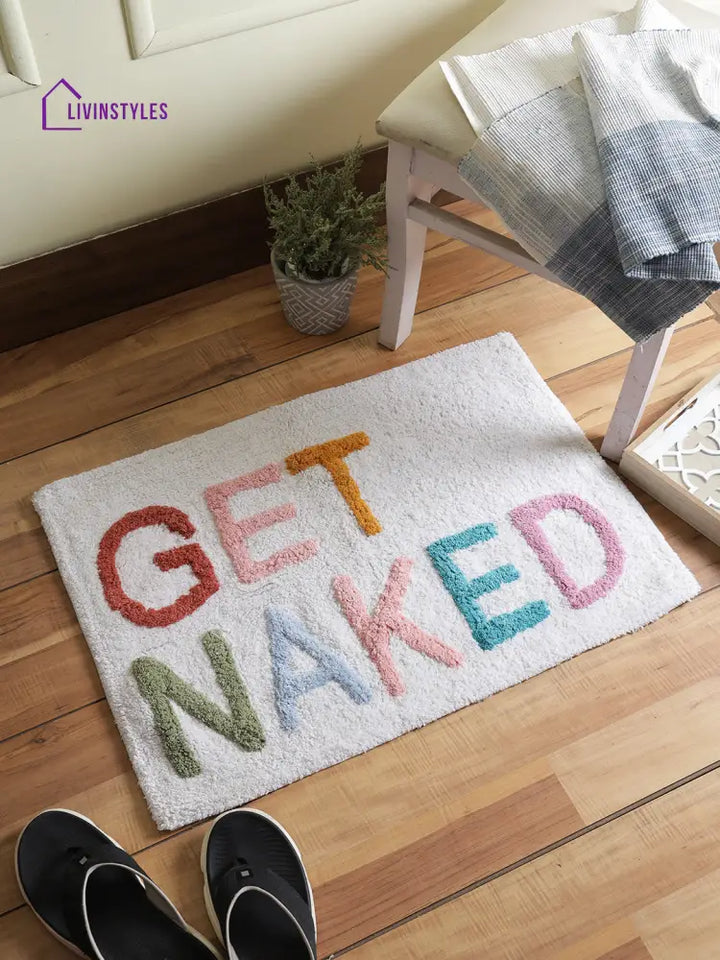 Get Naked Multi Colored Tufted Cotton Bath Mat Mats