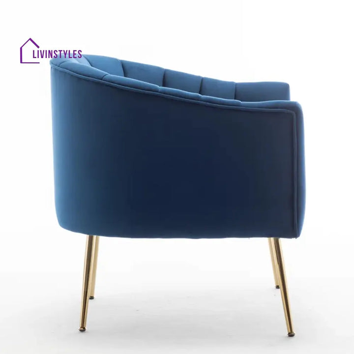 Gilded Lounge Armchair Elegance Velvet Blue Furniture