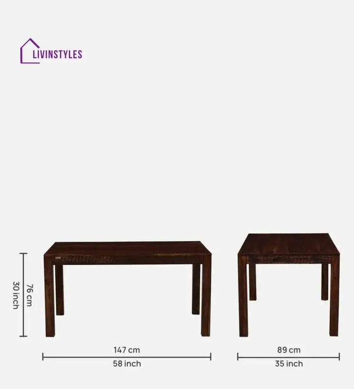 Glint Sheesham Wood 6 Seater Dining Set With Bench Dining Set