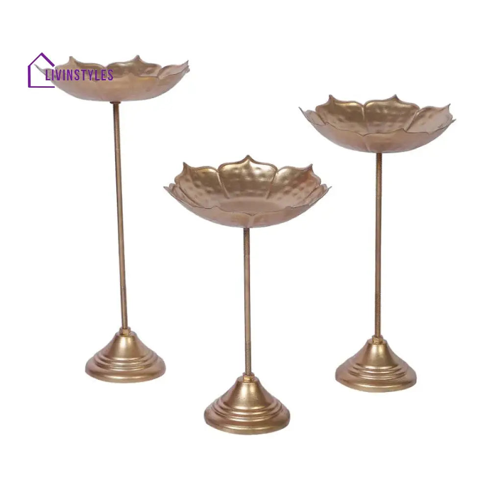 Gold Detachable Sunflower Urli Stand Set