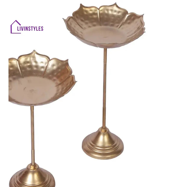 Gold Detachable Sunflower Urli Stand Set