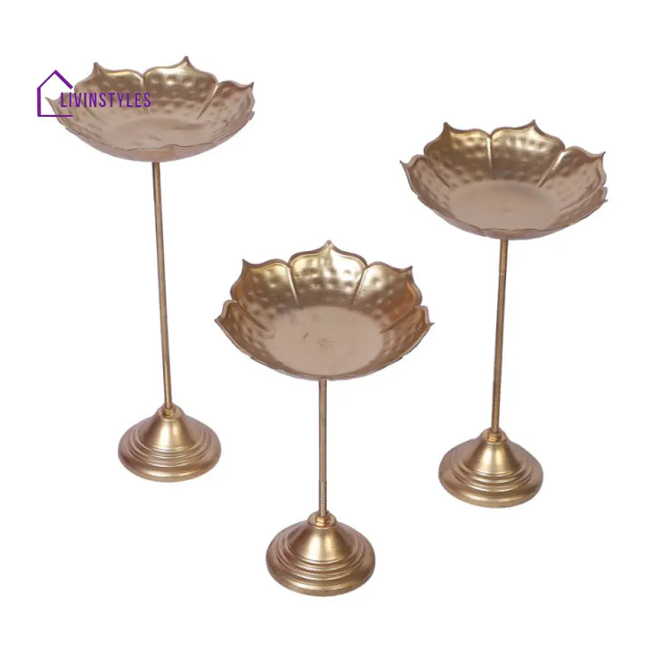 Gold Detachable Sunflower Urli Stand Set