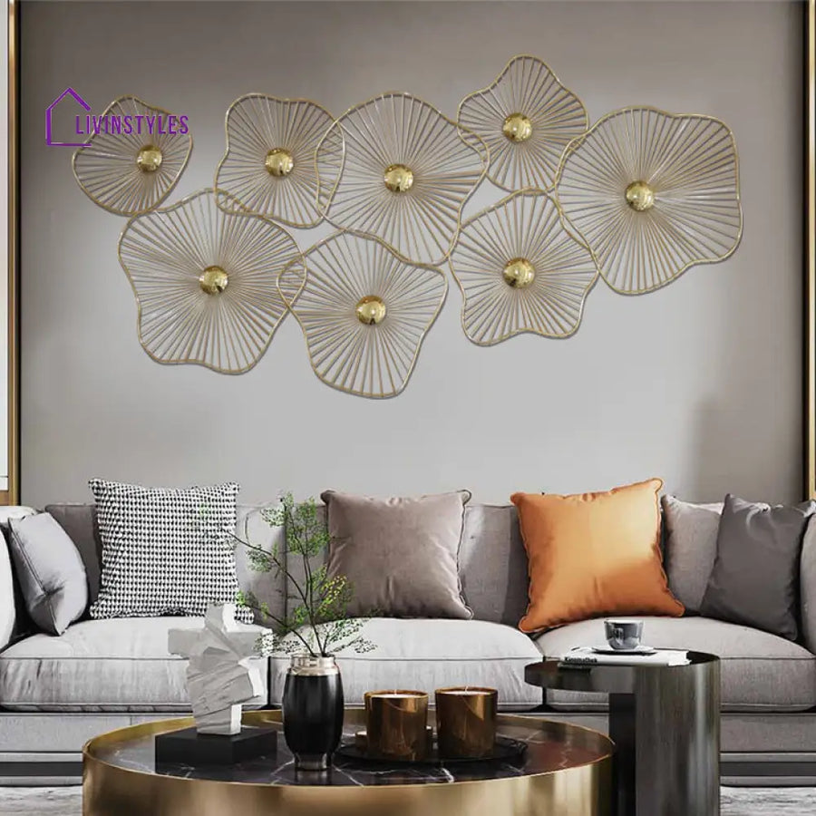 Gold Floral Metal Wall Art For Decor Wall Art