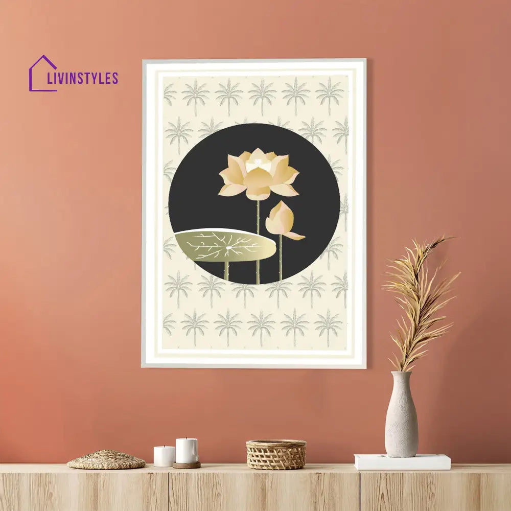 Gold Lotus Canvas Wall Art Printed Painting