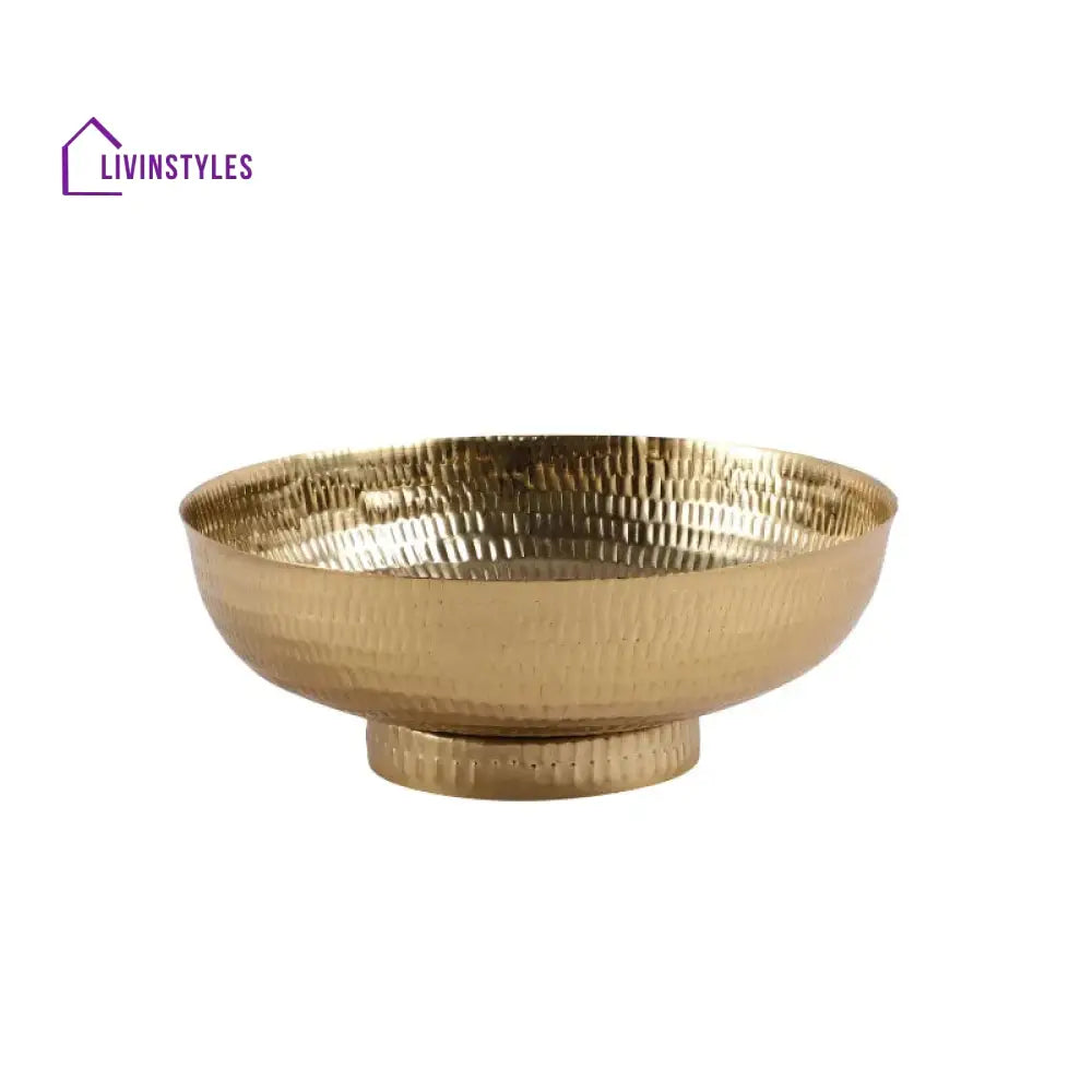 Gold Modern Decorative Bowl | 10 X 3.75 Inches Urli