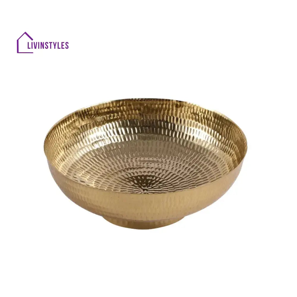 Gold Modern Decorative Bowl | 10 X 3.75 Inches Urli