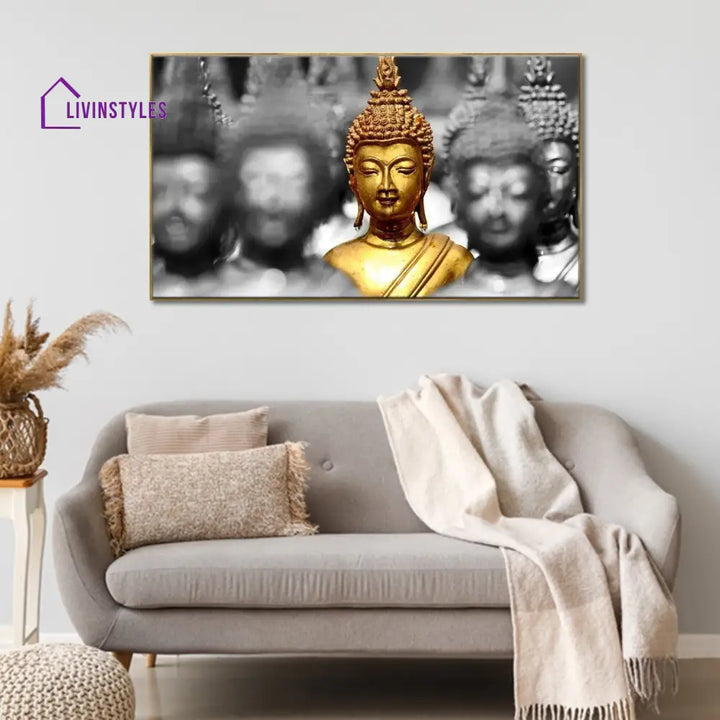 Golden Buddha: Serenity In Art Wall Painting