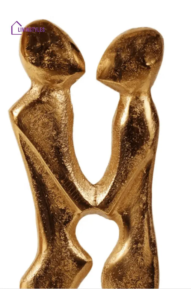 Golden Couple Statue Aluminium Table Accent