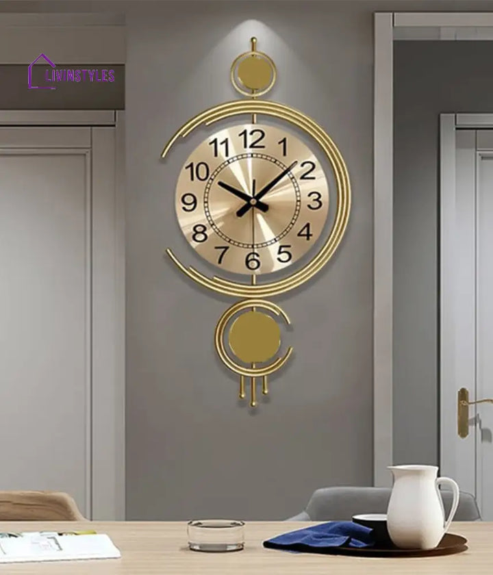 Golden Crescent Wall Clock