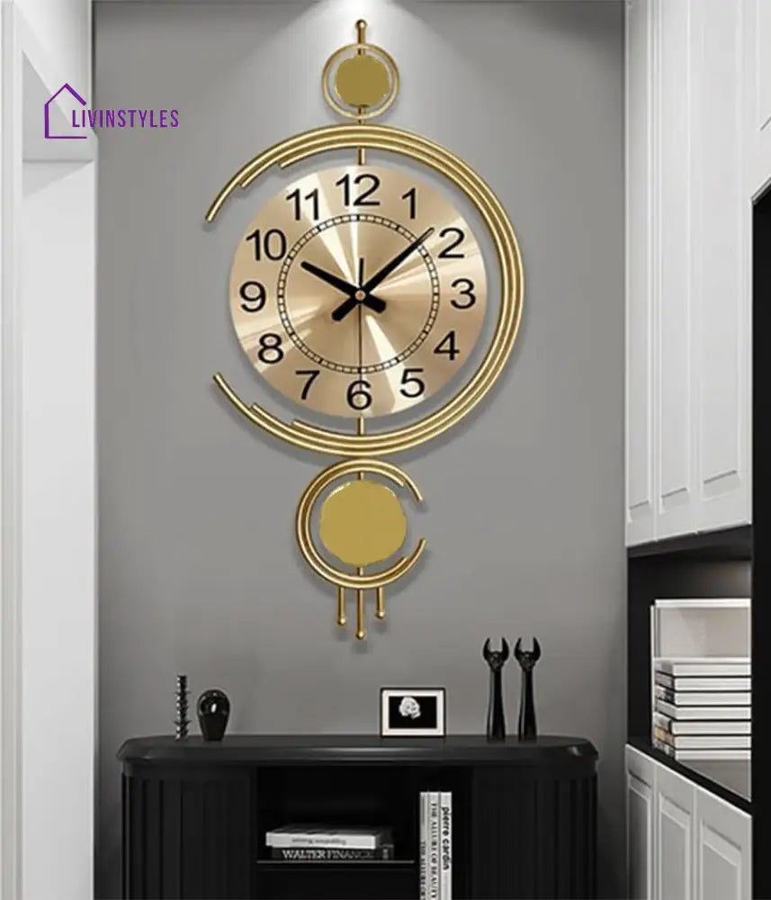 Golden Crescent Wall Clock