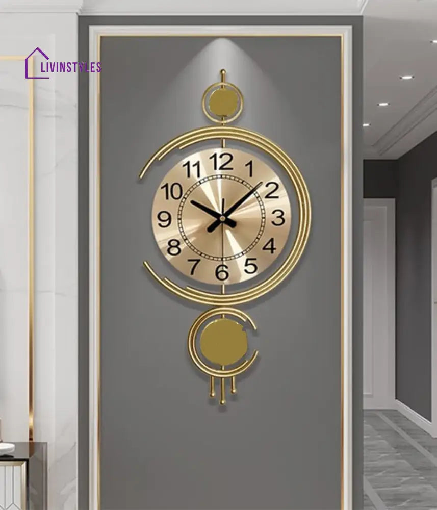 Golden Crescent Wall Clock