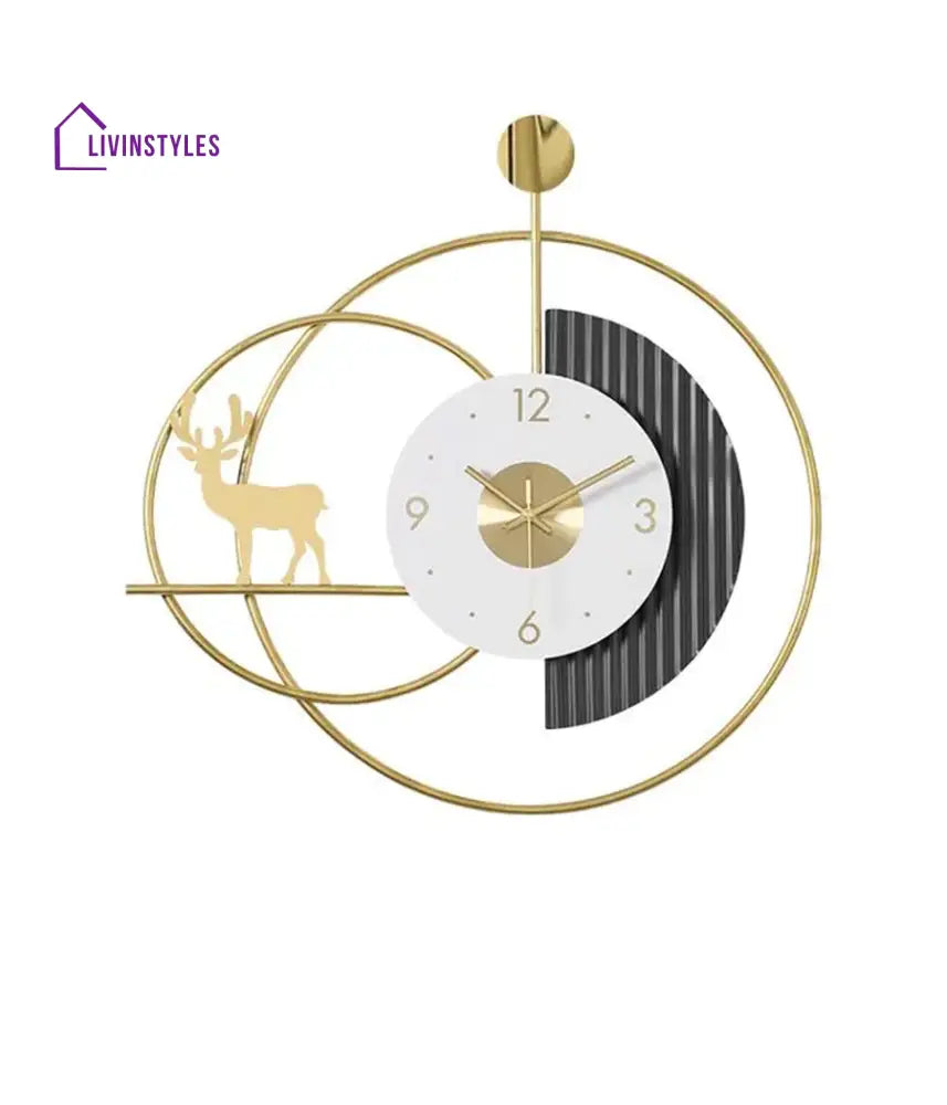 Golden Stag Wall Clock