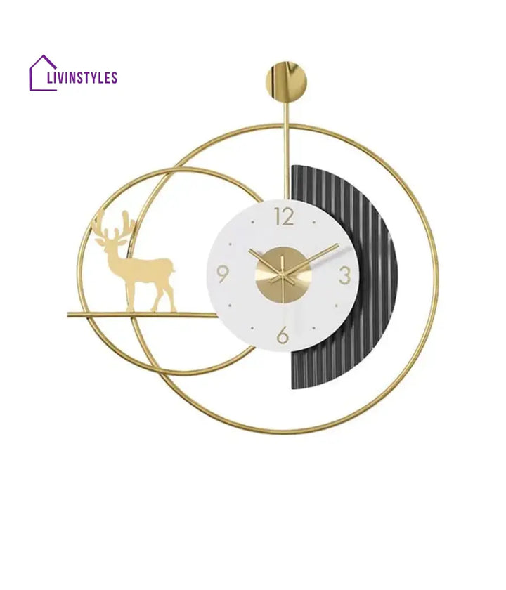 Golden Stag Wall Clock