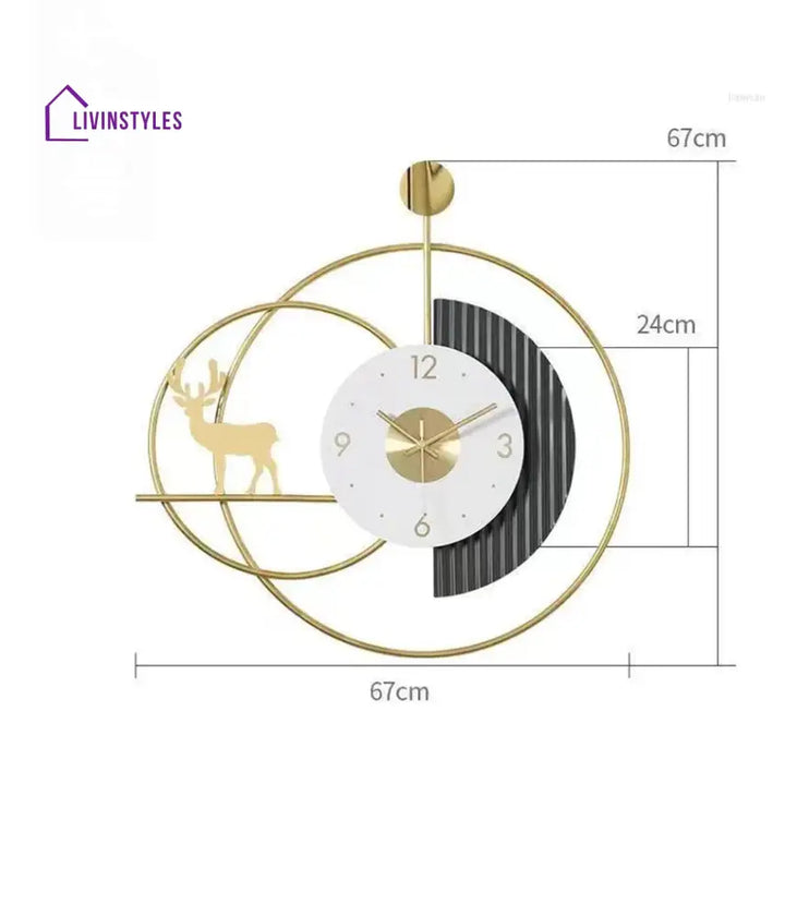 Golden Stag Wall Clock