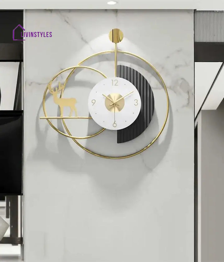 Golden Stag Wall Clock