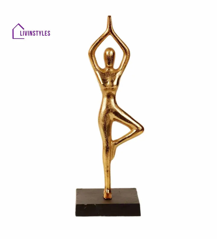 Golden Yoga Girl Aluminium Table Accent