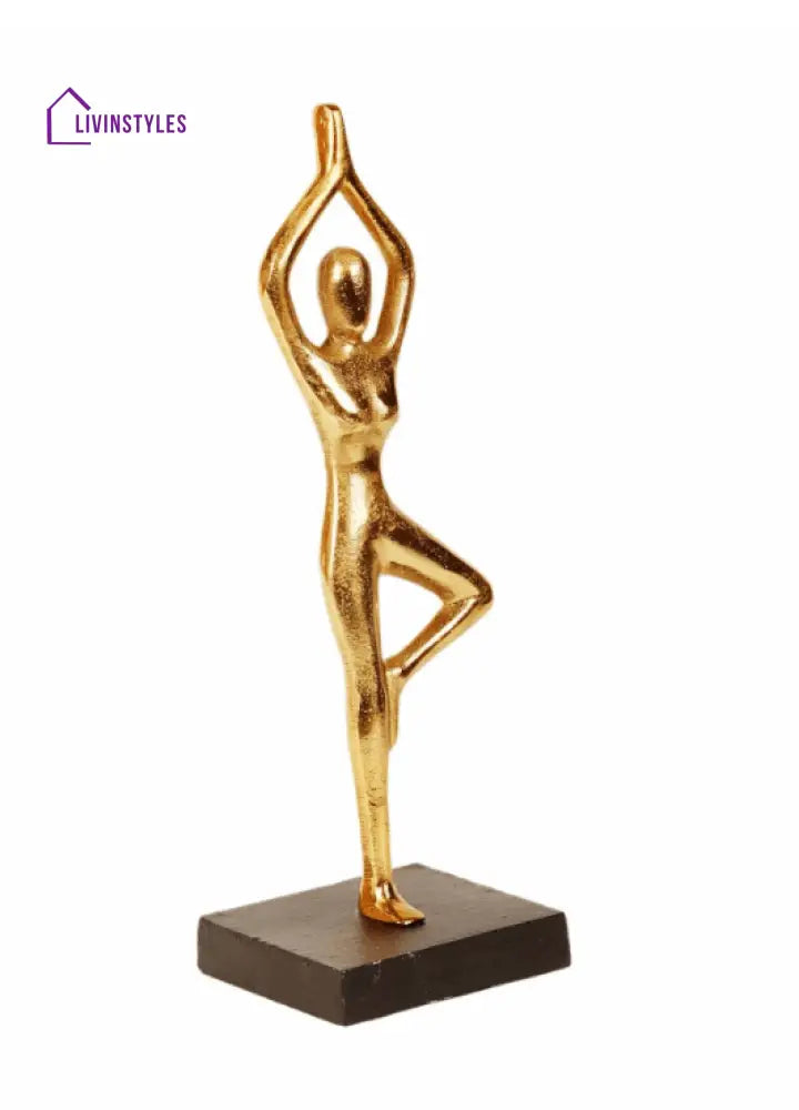 Golden Yoga Girl Aluminium Table Accent