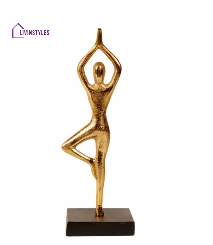 Golden Yoga Girl Aluminium Table Accent