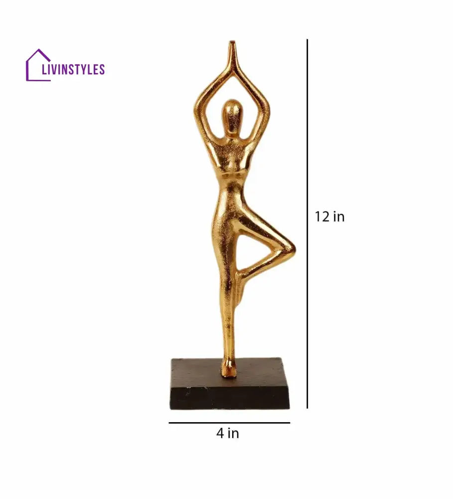 Golden Yoga Girl Aluminium Table Accent