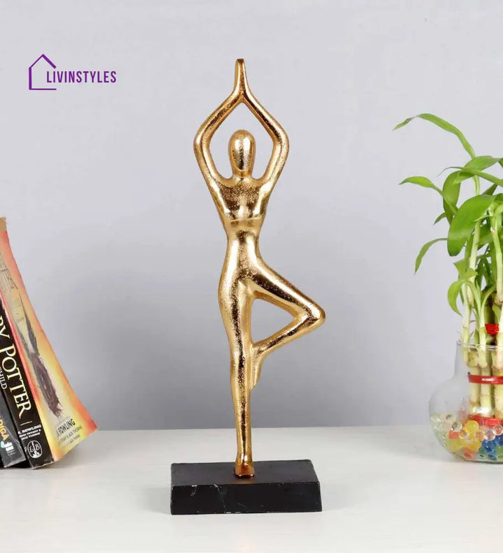 Golden Yoga Girl Aluminium Table Accent