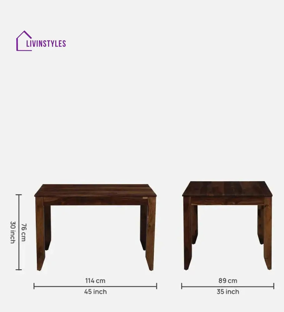 Gordey Sheesham Wood 4 Seater Dining Set In Teak Finish Dinning Set