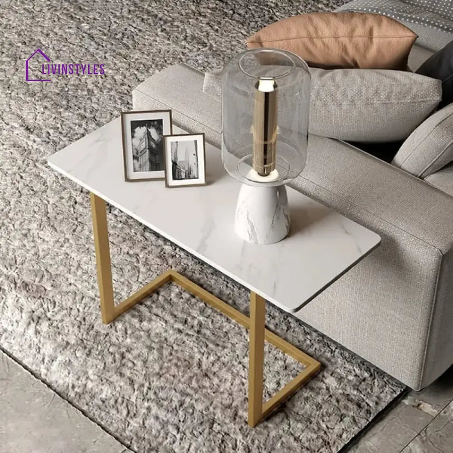 Gracy Metal And Marble Top Side Table