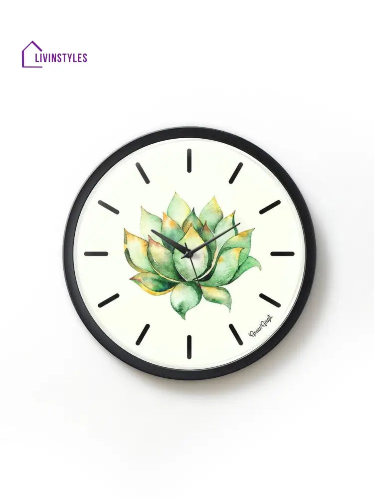 Green Cactus Multicolor Wall Clock