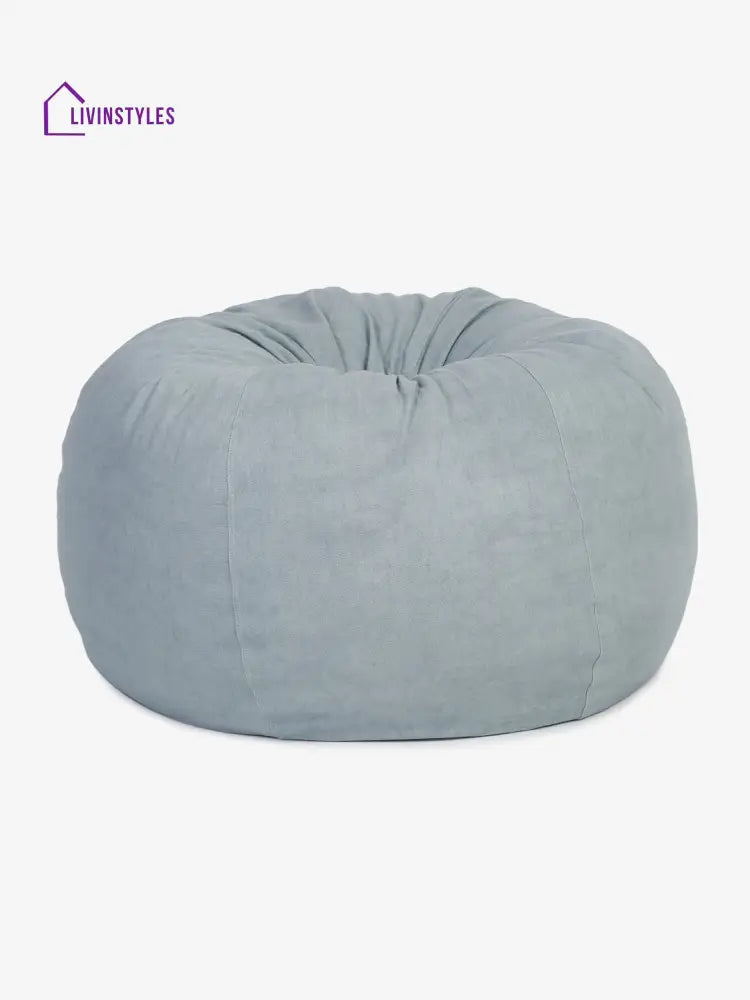 Grey Solid Cotton Bean Bag Cover Without Beans