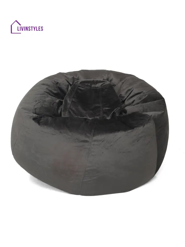 Grey Velvet Bean Bag Cover