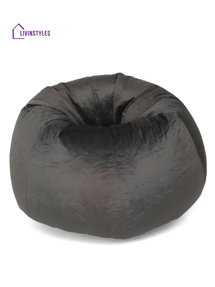 Grey Velvet Bean Bag Cover