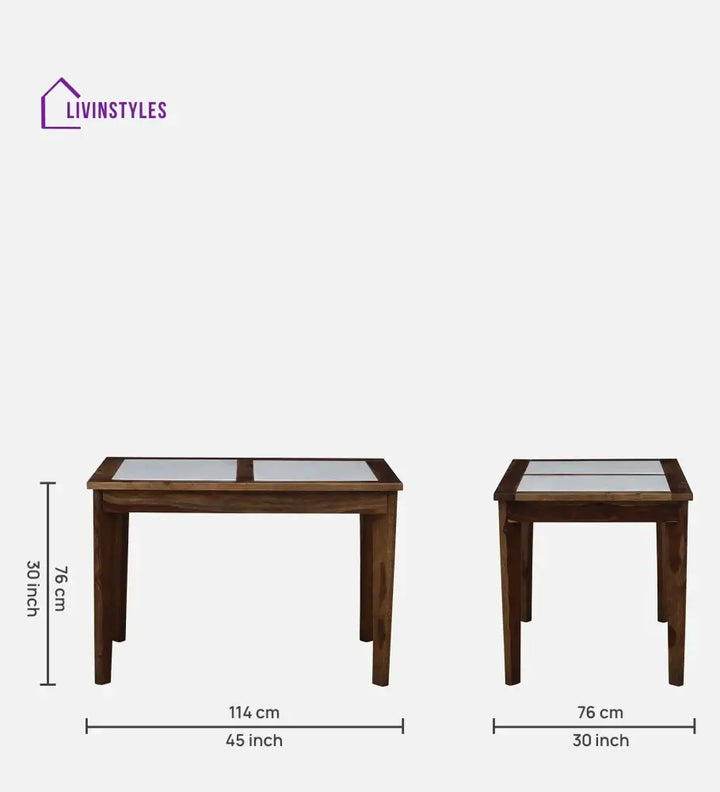 Grigoriy Sheesham Wood 4 Seater Dining Set In Teak Finish Dinning Set