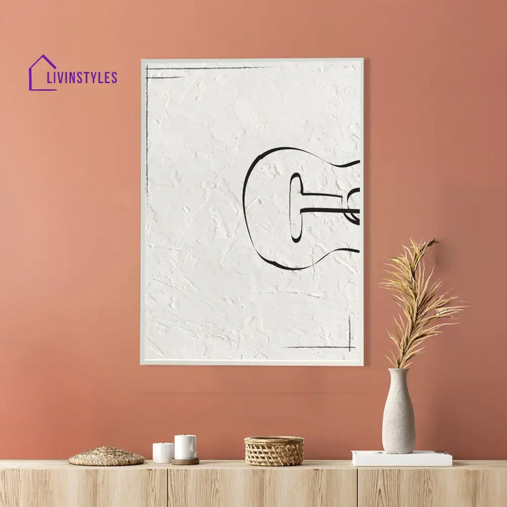 Guitar Drawing Canvas Wall Art Printed Painting