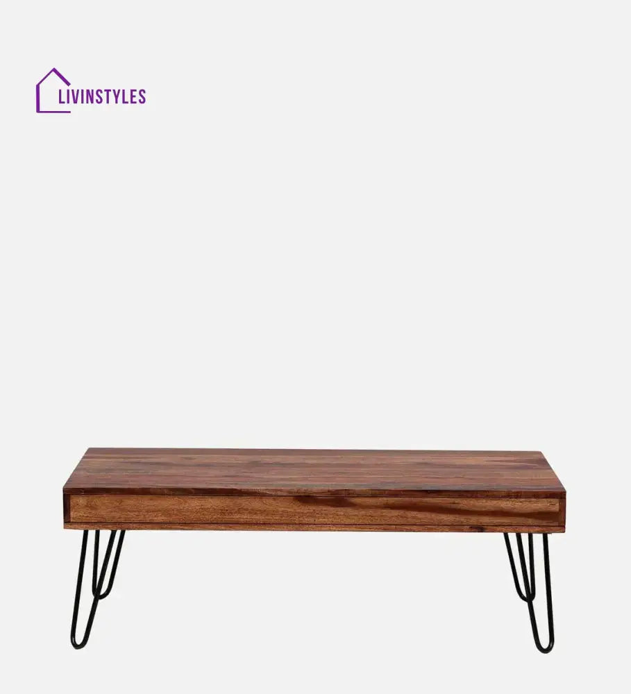 Gumina Sheesham Wood Coffee Table In Rustic Teak Finish