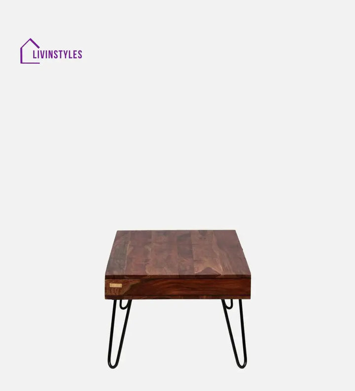 Gumina Sheesham Wood Coffee Table In Rustic Teak Finish