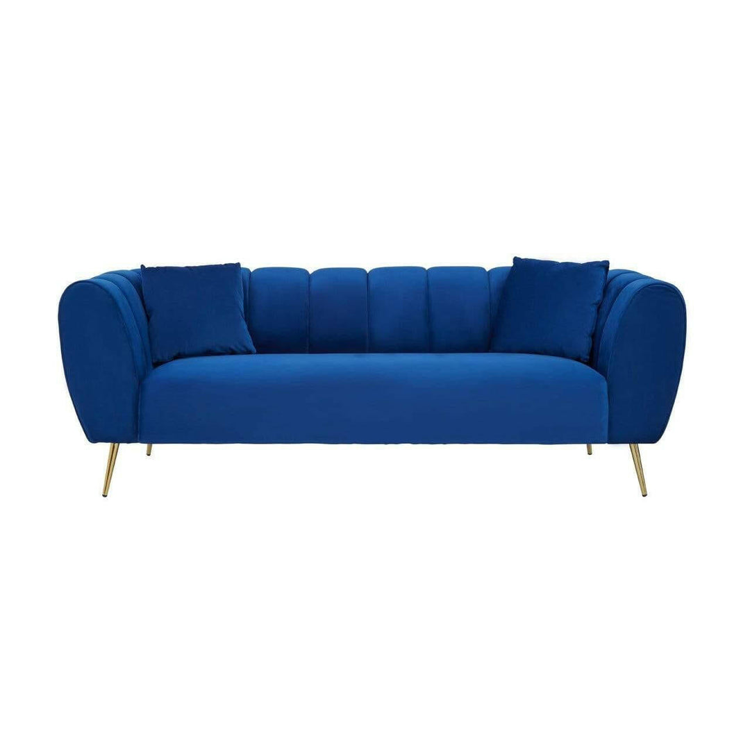 Avgust Flora 3 Seat Midnight Velvet Sofa