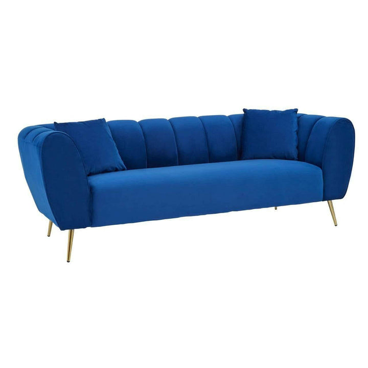 Avgust Flora 3 Seat Midnight Velvet Sofa