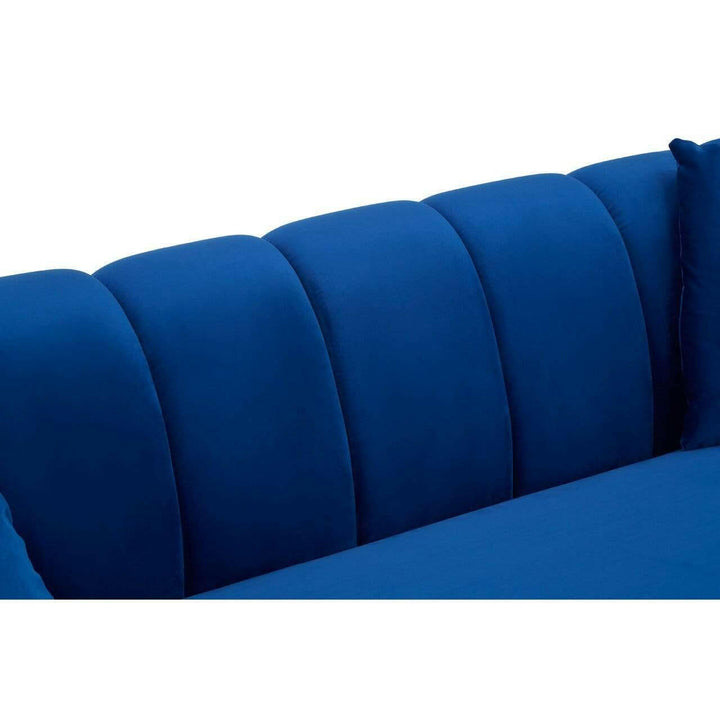 Avgust Flora 3 Seat Midnight Velvet Sofa