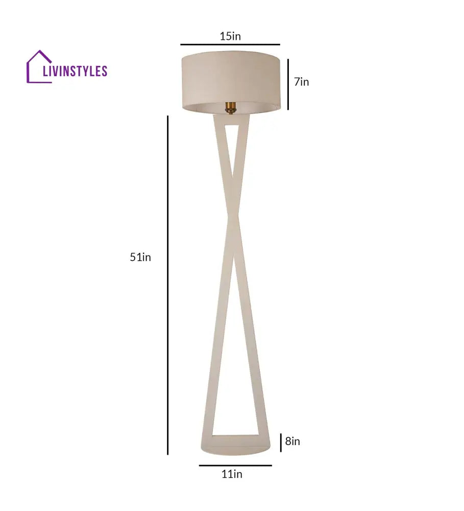 Hamptons White Metal Shade Club Floor Lamp With Base